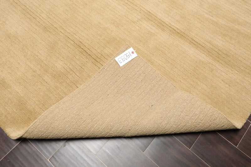 5' x 8' Hand Knotted Tibetan Wool Ribbed Modern Area Rug Beige/Mustard