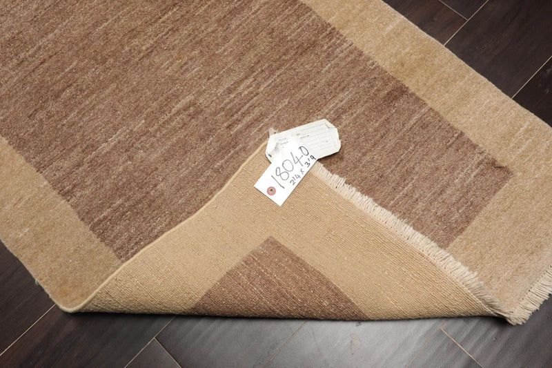 2'4''x3'9'' Brown, Beige Hand Knotted 100% Wool Chobi Peshawar Modern & Contemporary Oriental Area Rug