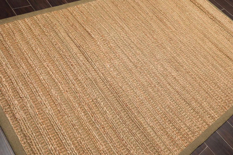 5' x 8' Hand Knotted Jute & Rayon Solid Traditional Oriental Area Rug Tan