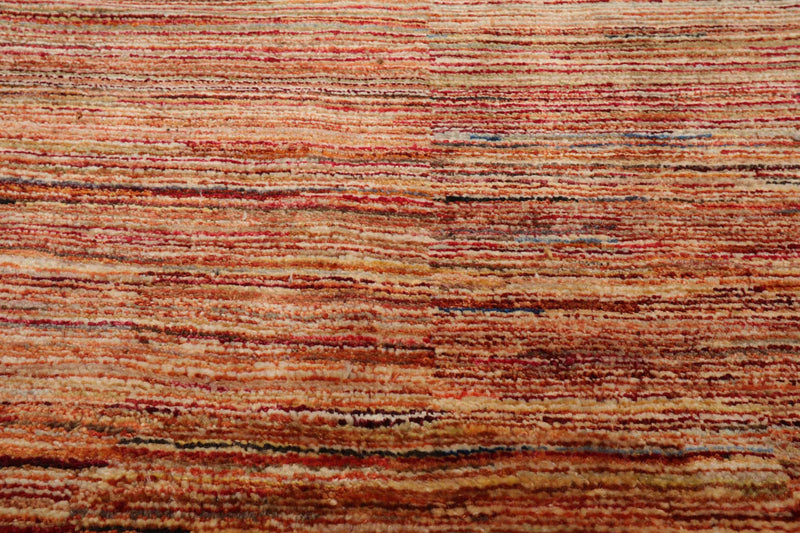 4'x6'4'' Beige, Rust Hand Knotted 100% Wool Peshawar Modern & Contemporary Oriental Area Rug