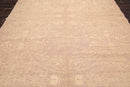 8' x 10' Hand Knotted Designer Flat & Cut Pile Tibetan Oriental Area Rug Light Brown, Light Gold