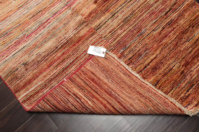 4'x6'4'' Beige, Rust Hand Knotted 100% Wool Peshawar Modern & Contemporary Oriental Area Rug