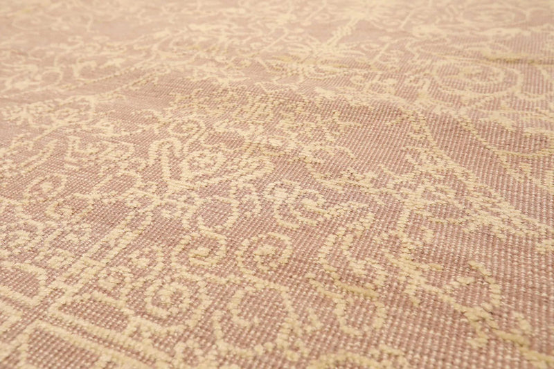 8' x 10' Hand Knotted Designer Flat & Cut Pile Tibetan Oriental Area Rug Light Brown, Light Gold