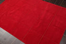 4' x 6' Hand Knotted 100% Wool Tibetan solid Squares 150 KPSI Area Rug Red
