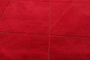 4' x 6' Hand Knotted 100% Wool Tibetan solid Squares 150 KPSI Area Rug Red