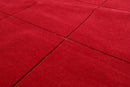 4' x 6' Hand Knotted 100% Wool Tibetan solid Squares 150 KPSI Area Rug Red