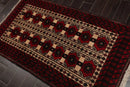 3'3''x5'10'' Red, Charcoal Hand Knotted 100% Wool Traditional Oriental Area Rug