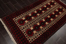 3'3''x5'10'' Red, Charcoal Hand Knotted 100% Wool Traditional Oriental Area Rug