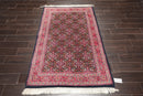 3'10" x 6' Hand Knotted Wool Heraati Oriental Area Rug Traditional Midnight Blue