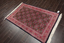 3'10" x 6' Hand Knotted Wool Heraati Oriental Area Rug Traditional Midnight Blue