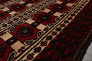 3'3''x5'10'' Red, Charcoal Hand Knotted 100% Wool Traditional Oriental Area Rug