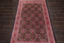 3'10" x 6' Hand Knotted Wool Heraati Oriental Area Rug Traditional Midnight Blue