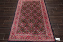 3'10" x 6' Hand Knotted Wool Heraati Oriental Area Rug Traditional Midnight Blue