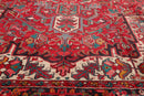 9'7'' x 13'5'' Antique Hand Knotted 100% Wool Herizz Oriental Area Rug Red
