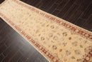2'6''x10'6'' Beige, Rust Hand Knotted 100% Wool Chobi Peshawar Traditional Oriental Area Rug Runner