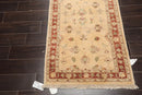 2'6''x10'6'' Beige, Rust Hand Knotted 100% Wool Chobi Peshawar Traditional Oriental Area Rug Runner