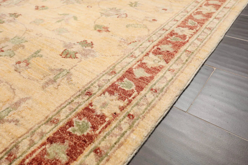 2'6''x10'6'' Beige, Rust Hand Knotted 100% Wool Chobi Peshawar Traditional Oriental Area Rug Runner