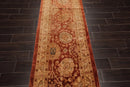 2'8''x11'4'' Terracotta, Beige Hand Knotted 100% Wool Chobi Peshawar Traditional Oriental Area Rug Pale Runner