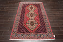 4'5" x 6'11" Hand Knotted Traditional 100% Wool Tribal Oriental Area Rug Rose