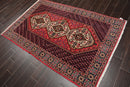4'5" x 6'11" Hand Knotted Traditional 100% Wool Tribal Oriental Area Rug Rose