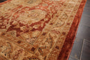 2'8''x11'4'' Terracotta, Beige Hand Knotted 100% Wool Chobi Peshawar Traditional Oriental Area Rug Pale Runner
