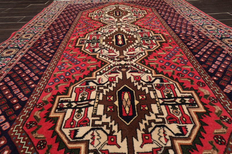 4'5" x 6'11" Hand Knotted Traditional 100% Wool Tribal Oriental Area Rug Rose