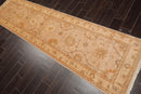 2'8''x10'8'' Tan, Caramel Hand Knotted 100% Wool Peshawar Traditional Oriental Area Rug Runner