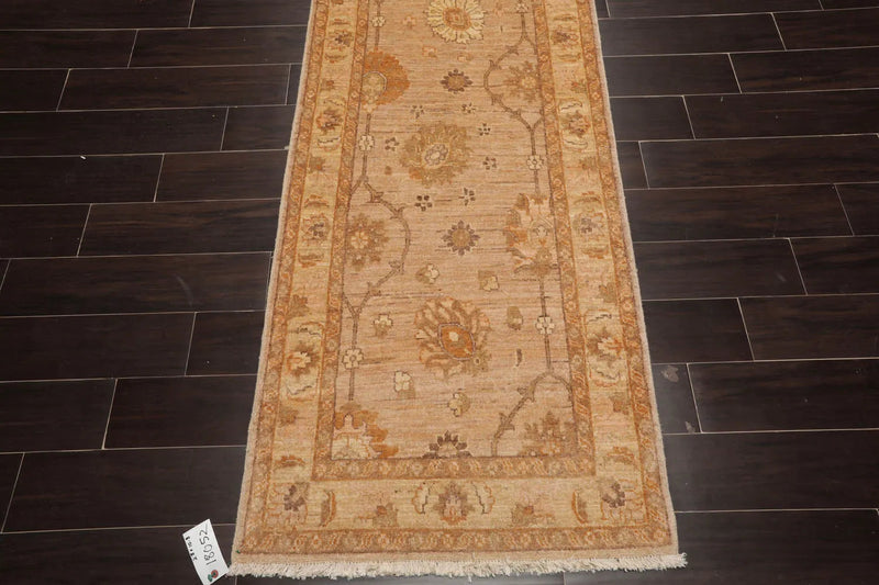 2'8''x10'8'' Tan, Caramel Hand Knotted 100% Wool Peshawar Traditional Oriental Area Rug Runner
