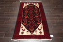 3'6" x 6' Hand Knotted 100% Wool Traditional Gabbehh Oriental Area Rug Charcoal