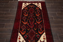 3'6" x 6' Hand Knotted 100% Wool Traditional Gabbehh Oriental Area Rug Charcoal