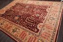 8'11" x 12' Hand Knotted S.fine Peshawar Stone Wash Oriental Area Rug Maroon