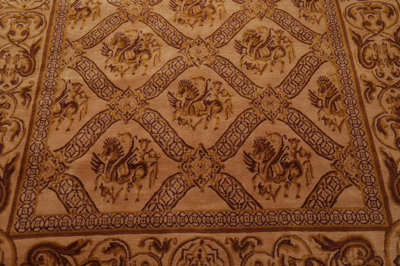 5'10'' x 8'6'' Hand Knotted Wool Tibetan Traditional Oriental Area Rug Caramel