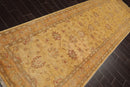 4'7''x12'5'' Runner Beige, Gold Hand Knotted Persian 100% Wool Chobi Peshawar Traditional  Oriental Area Rug