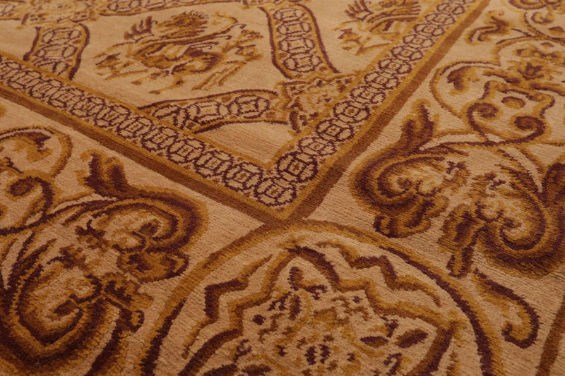 5'10'' x 8'6'' Hand Knotted Wool Tibetan Traditional Oriental Area Rug Caramel