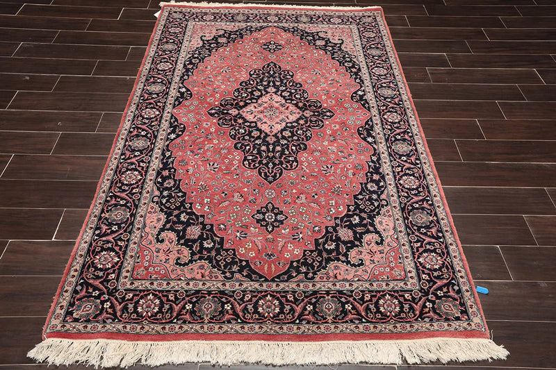 5x7 Hand Knotted Pak Persian 100% Wool Tabriz Traditional 300 KPSI Oriental Area Rug Rust, Rose Color