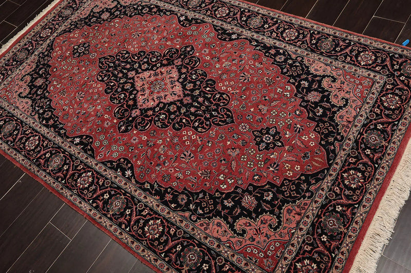 5x7 Hand Knotted Pak Persian 100% Wool Tabriz Traditional 300 KPSI Oriental Area Rug Rust, Rose Color