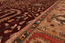 8'11" x 12' Hand Knotted S.fine Peshawar Stone Wash Oriental Area Rug Maroon