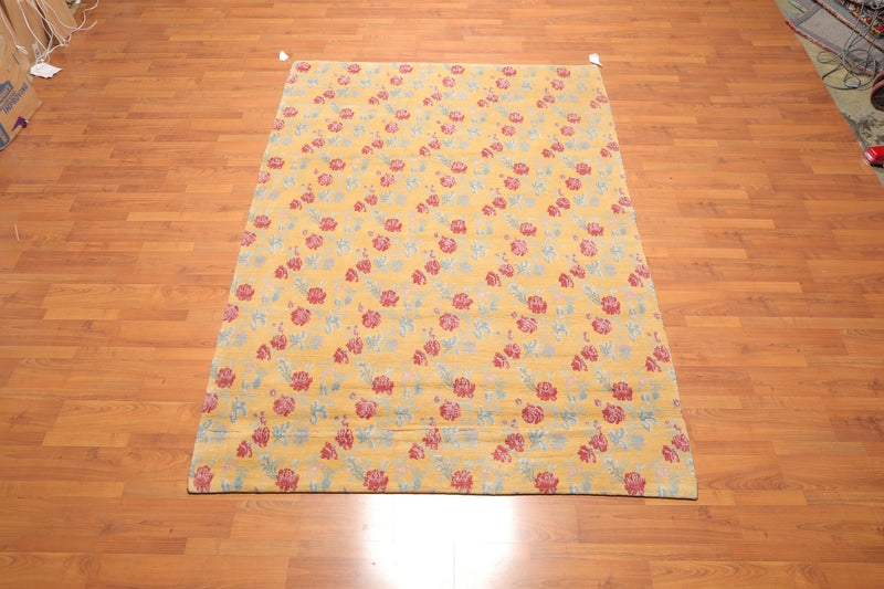 6' x 8'10" Hand Knotted 100% Wool Tibetan Area rug Modern Gold