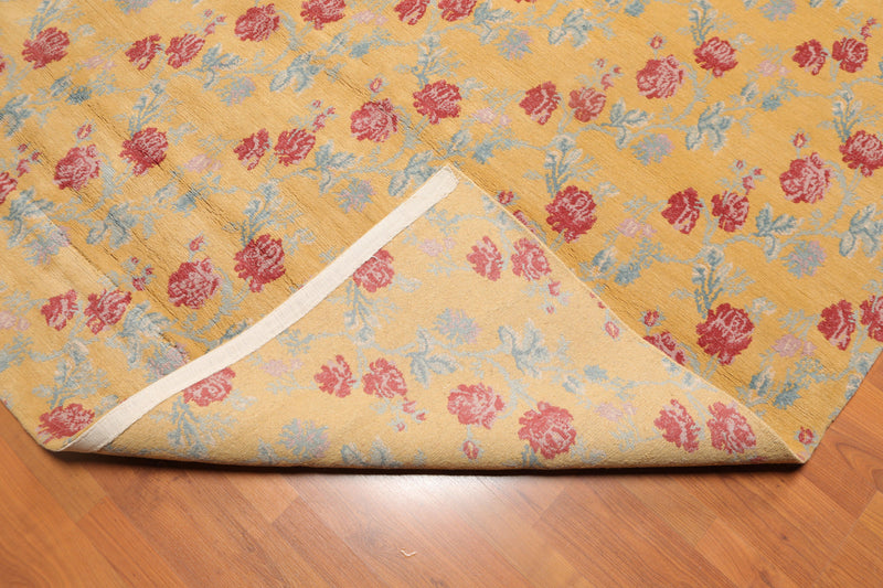 6' x 8'10" Hand Knotted 100% Wool Tibetan Area rug Modern Gold