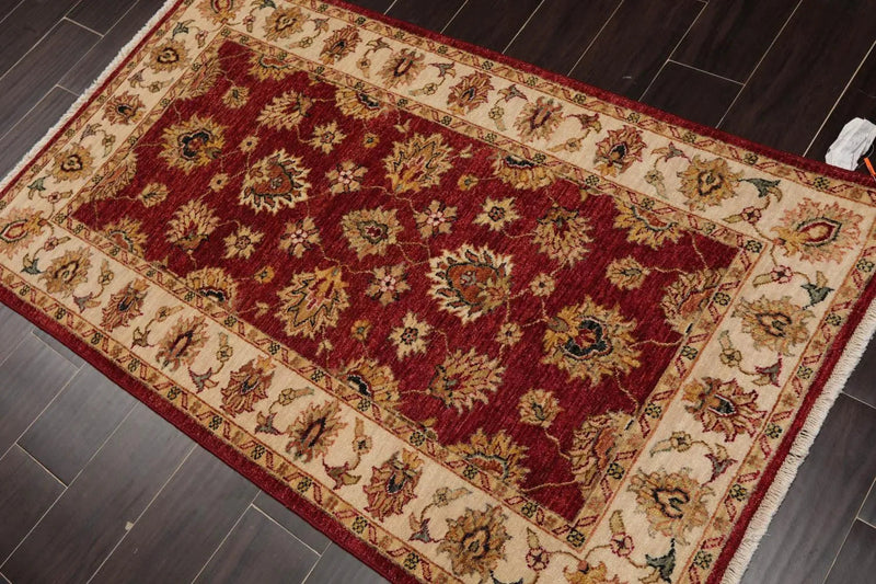 3' x 5' Hand Knotted 100% Wool Agra Traditional Oriental Area Rug Rusty Red