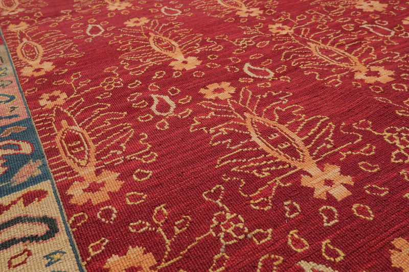 6x9 Rust, Mint Hand Knotted Soumak 100% Wool Nourison Nourmak Traditional Oriental Area Rug