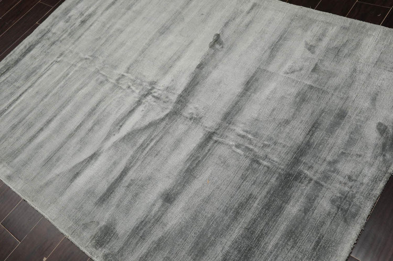 4'8" x 6'7" Handmade 100% Viscose Modern Oriental Area Rug Light Blue