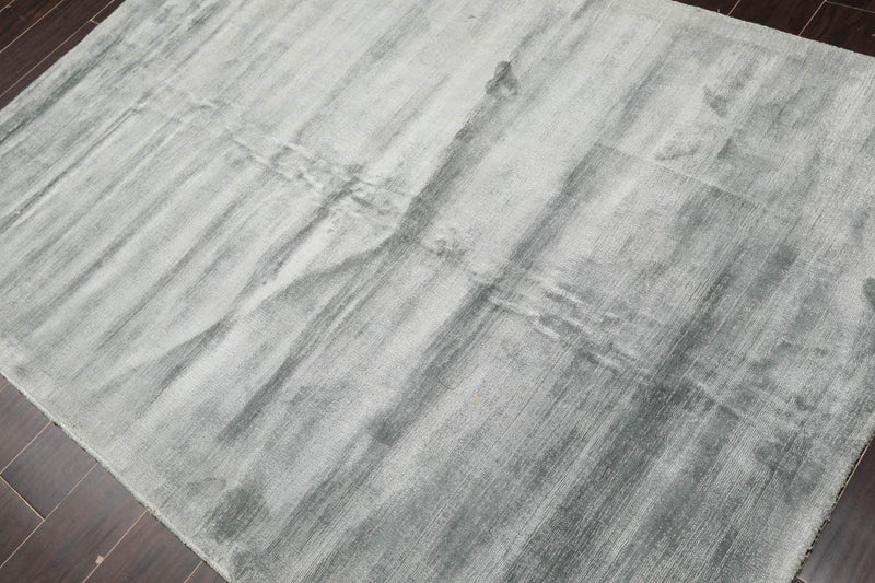 4'8" x 6'7" Handmade 100% Viscose Modern Oriental Area Rug Light Blue