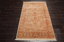 4x6  Beige, Caramel Hand Knotted 100% Wool Chobi Peshawar Traditional Oriental Area Rug