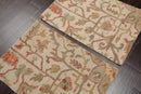 2' x 3' set of two Handmade 100% Wool Transitional Oriental Area Rug Beige, sage