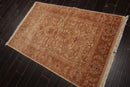 4x6  Beige, Caramel Hand Knotted 100% Wool Chobi Peshawar Traditional Oriental Area Rug