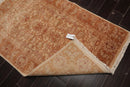 4x6  Beige, Caramel Hand Knotted 100% Wool Chobi Peshawar Traditional Oriental Area Rug