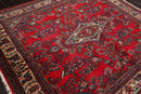 6x9 Red, Ivory Hand Knotted 100% Wool Designer Traditional Oriental Area Rug