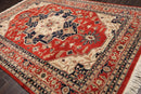 8'2'' x 11'9'' Hand Knotted 100% Wool Rare Romanian Herizz Area Rug Burnt Orange
