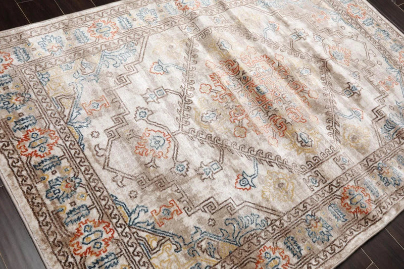5 x 7 Transitional 100% Polypropylene Oriental Area Rug Beige, Taupe